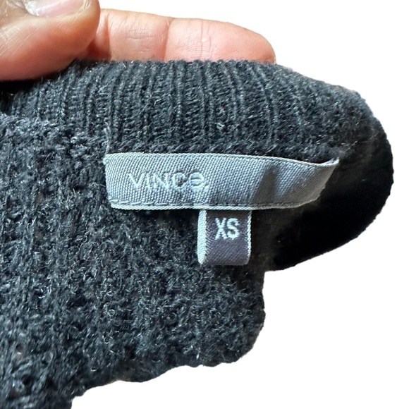 Vince Womens Black Wool Blend Knit Crewneck Long Sleeve Sweater Size XS - Picture 6 of 11